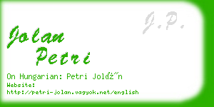 jolan petri business card